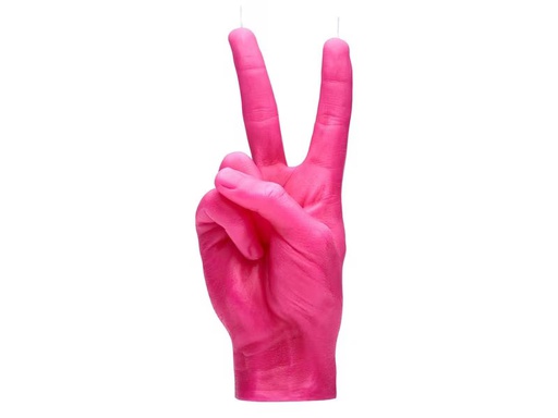 [90351074 1719522] Mandatus Kerze Candle Hand Victory, Pink