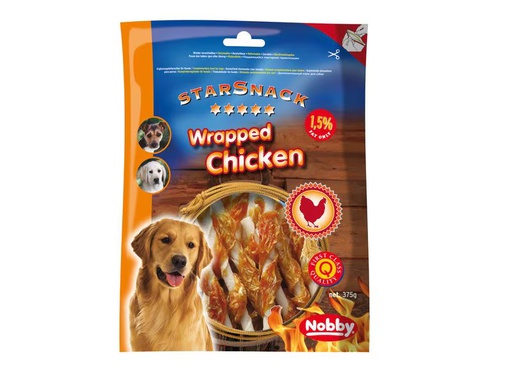 [90351115 1702390] Nobby Kausnack StarSnack Barbecue Wrapped Chicken, 375 g