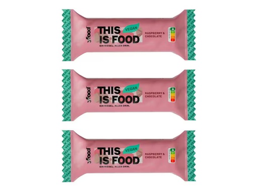 [90351288 1724508] YFOOD Protein Riegel vegan Raspberry &amp; Chocolate 3 x 60 g
