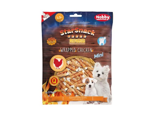 [90351384 1702397] Nobby Kausnack StarSnack Barbecue MINI Wrapped Chicken, 375 g