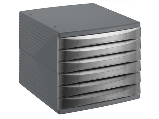 [90005514 515225] Rotho Schubladenbox Quadra 6 Grau