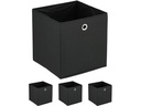 relaxdays Aufbewahrungsbox 4er Set Schwarz