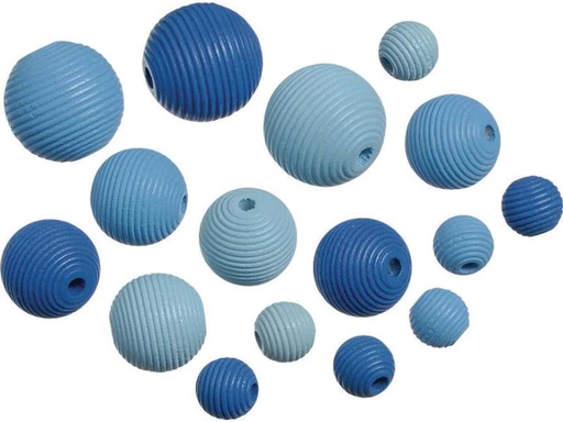 [90005515 805673] Knorr Prandell Holzperlen Mix 4 20 Stk, Blau
