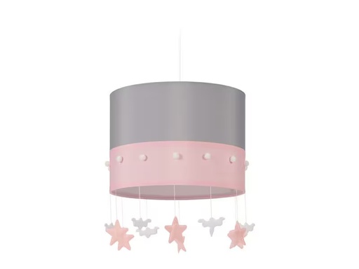 [90352382 1703171] relaxdays Hängelampe Himmel Grau/Rosa/Weiss