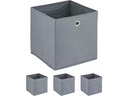 relaxdays Aufbewahrungsbox 4er Set Grau