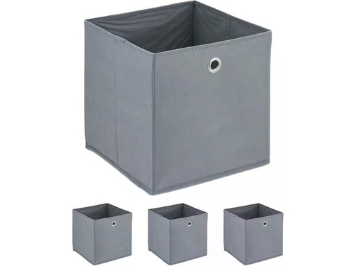 [90352426 1703153] relaxdays Aufbewahrungsbox 4er Set Grau