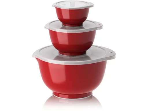 [90352542 1656635] Rosti Rührschüssel-Set New Margrethe 3 Stück, 4 l, Rot