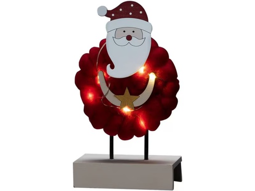 [90353175 1685300] Konstsmide LED-Figur Santa, Holz &amp; Baumwolle, 6 LED