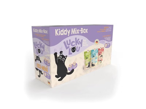 [90353412 1710641] Lucky Lou Nassfutter Lifestage Kitten Kiddy Mix-Box, 12 x 125 g