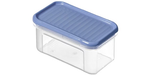 [90353533 1722727] Rotho Vorratsdose Domino 0.5 l, Blau/Transparent