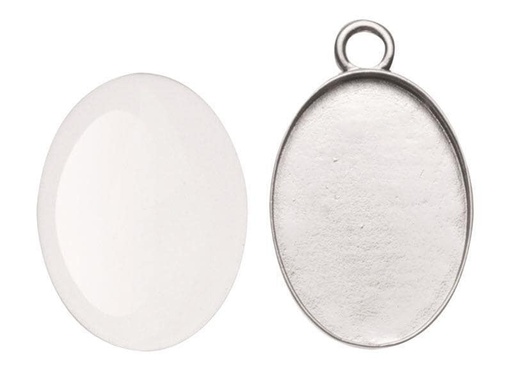 [90055505 981778] Glorex Anhänger Cabochon Oval, 27 x 19 mm