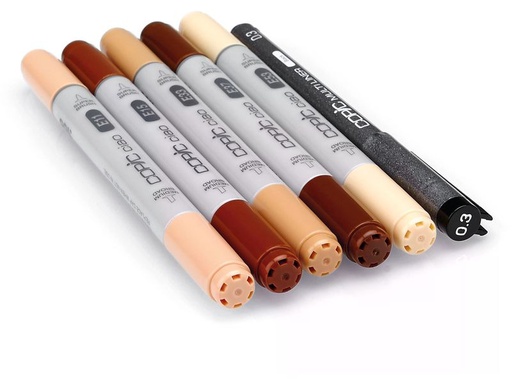 [90354001 1710104] Copic Grafikmarker Ciao 5+1 Set Portrait colours 2