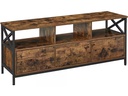 VASAGLE TV-Möbel mit 3 Schubladen 147 x 40 x 50 cm, Braun/Schwarz