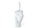 Mandatus Kerze Candle Hand F*ck you, Weiss