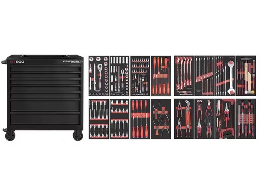[90354444 1732569] Kraftwerk Werkstattwagen BT900, PB Schwarz 247-teilig