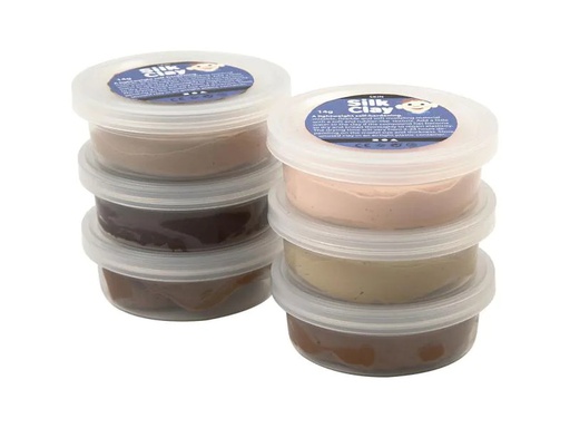 [90055611 657584] Creativ Company Modellier-Set Silk Clay 6 x 14 g Hautfarbe