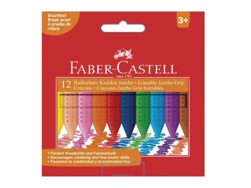 [90005543 375904] Faber-Castell Wachsmalstifte Jumbo Grip 12 Stück