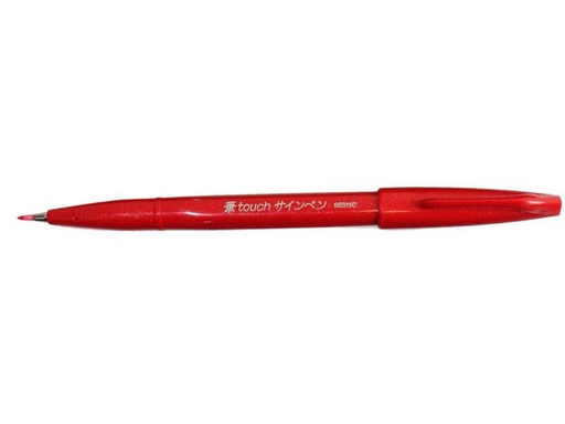 [90005565 1072359] pentel Filzstift Brush Sign 1 Stück, Rot