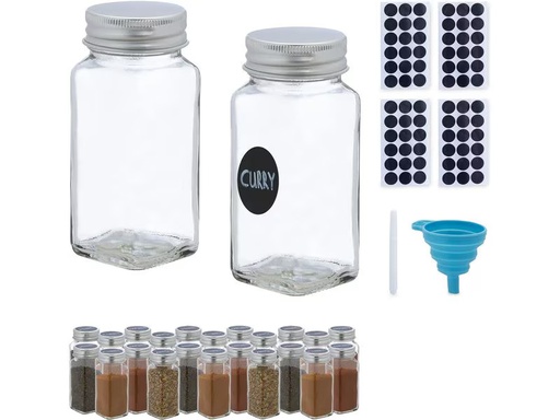[90358902 1720749] relaxdays Gewürzstreuer 24 Stück, Silber/Transparent