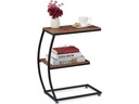 relaxdays Beistelltisch Industrial 47.5 cm x 57.5 cm, Braun/Schwarz