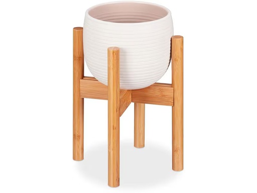 [90358920 1720776] relaxdays Pflanzenständer verstellbar 35.5 cm, Hellbraun