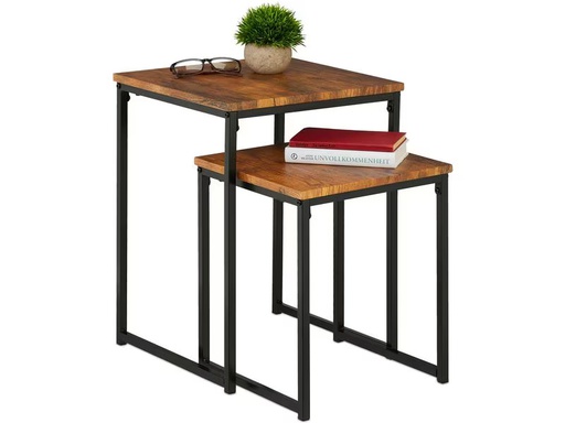[90359053 1720794] relaxdays Couchtisch 2er Set Braun/Schwarz