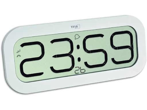 [90005584 1212647] TFA Dostmann Funk-Wanduhr Digital Bimbam Weiss