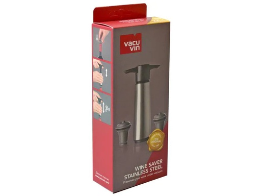 [90056057 1076170] Vacuvin Vakuumpumpe Wine Server Inox + 2 Zapfen Schwarz/Silber