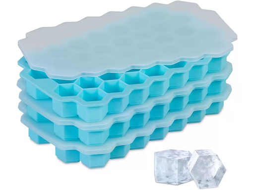 [90359210 1720738] relaxdays Eiswürfelform 3 Stück, Hellblau/Weiss