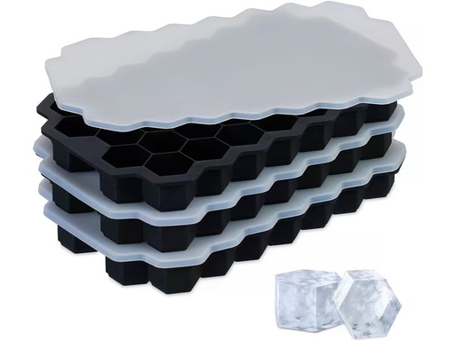 [90359379 1720739] relaxdays Eiswürfelform 3 Stück, Schwarz/Weiss