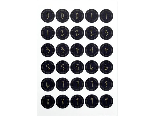 [90056080 1212520] Artoz Zahlensticker 0-9, 6 Stück Gold/Schwarz