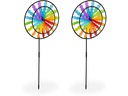 relaxdays Windrad Regenbogen 2er Set 86 cm