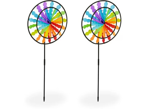 [90359720 1720755] relaxdays Windrad Regenbogen 2er Set 86 cm