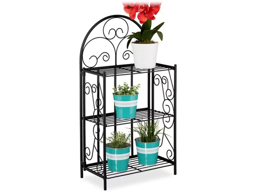 [90359849 1720770] relaxdays Pflanzenständer Antik 83 cm, Schwarz