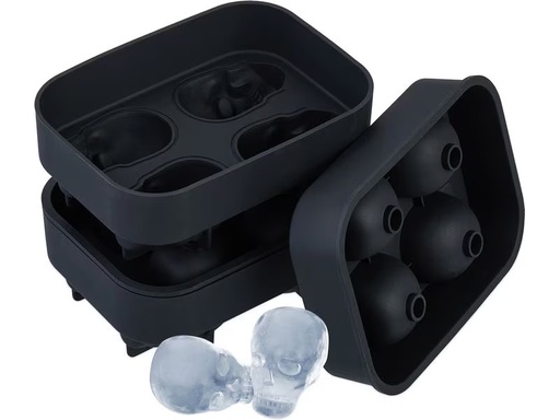[90359954 1720736] relaxdays Eiswürfelform Totenkopf 2 Stück, Schwarz