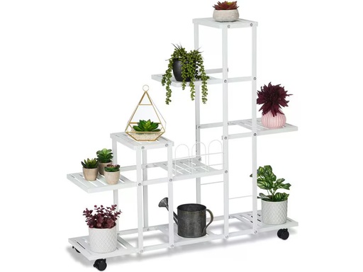 [90360107 1720775] relaxdays Pflanzenständer mit Rollen 91.5 cm, Weiss