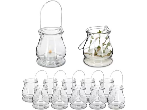 [90360141 1720783] relaxdays Windlicht 10 cm, Glas, 12 Stück