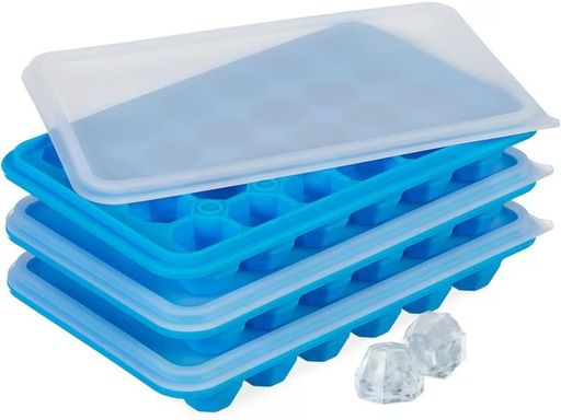 [90360257 1720737] relaxdays Eiswürfelform Diamant 3 Stück, Blau/Transparent