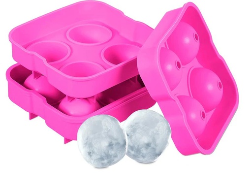 [90360357 1720742] relaxdays Eiswürfelform Kugel 2 Stück, Pink