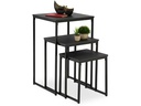 relaxdays Beistelltisch 3er Set Schwarz