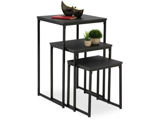 [90360489 1720796] relaxdays Beistelltisch 3er Set Schwarz