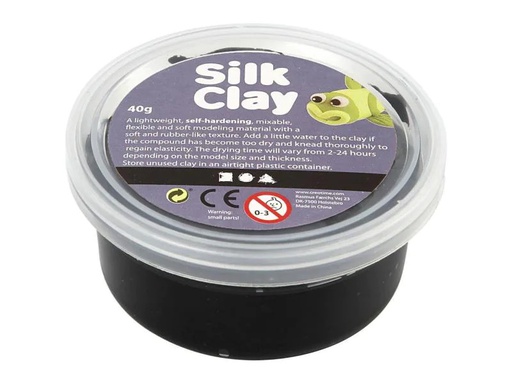 [90056400 828587] Creativ Company Modelliermasse Silk Clay 40 g Schwarz