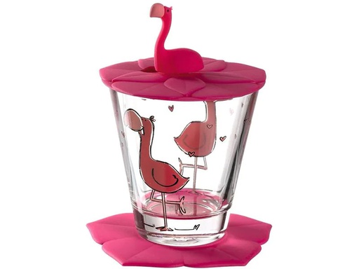 [90056438 1027641] Leonardo Kindertrinkglas Bambini 3-teilig, Flamingo