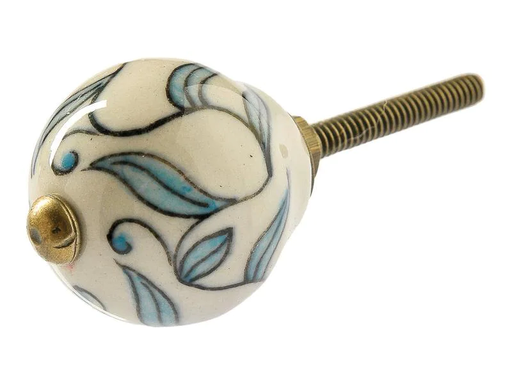 [90056602 1176532] Tranquillo Möbelgriff handgemacht, Ø 3 cm, Weiss/Gold