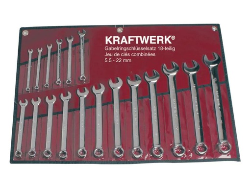 [90056790 263173] Kraftwerk Ringgabelschlüssel-Set 18-teilig
