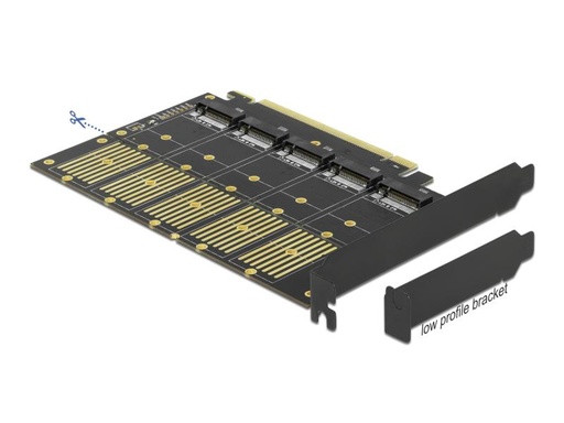 [90056982 1087466] Delock Host Bus Adapter PCI-Express x16v3 zu 5xM.2 Key-B, SATA