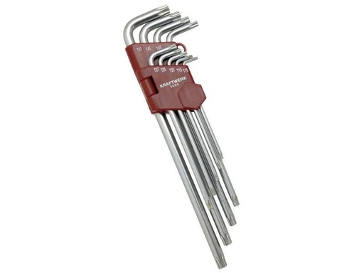 [90057111 263228] Kraftwerk Winkelschlüssel-Set T10-T50 Torx, Extra lang