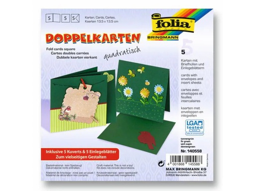 [90057120 565735] Folia Blankokarte 220 g/m² quadratisch Grün