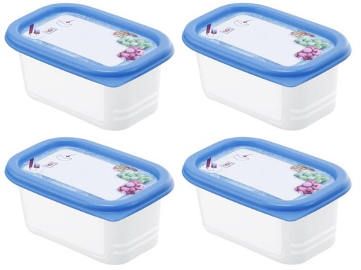 [90000549 511734] Rotho Vorratsbehälter Domino Dekor 4 Stück, 0.2 l, Transparent