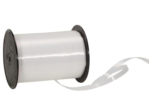 [90057346 1122452] Spyk Geschenkband Poly Glatt 7 mm x 500 m, Weiss